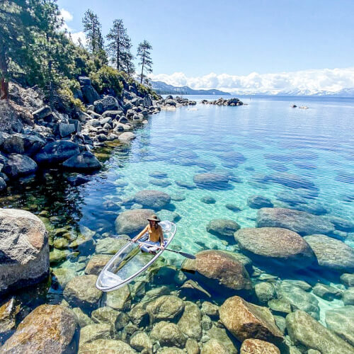 Clear Kayaking in Lake Tahoe